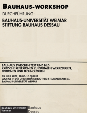 Plakat zum Workshop "Bauhaus zwischen Text und Bild"