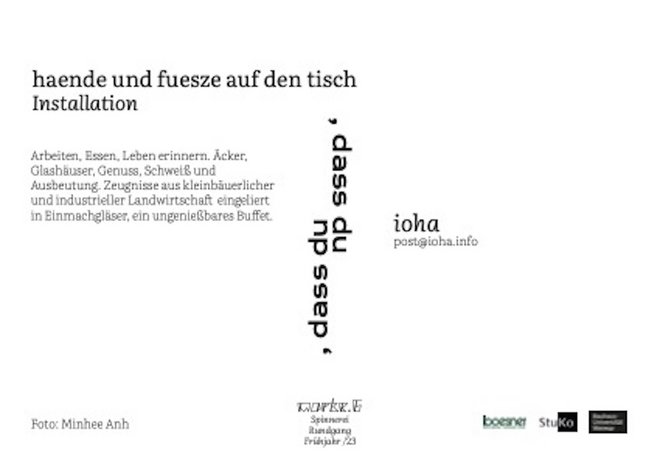 Flyer about the work of ioha (back)