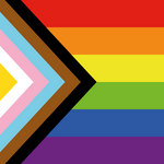 Das bild zeigt die inter*-inklusive Progress-Pride-Flagge