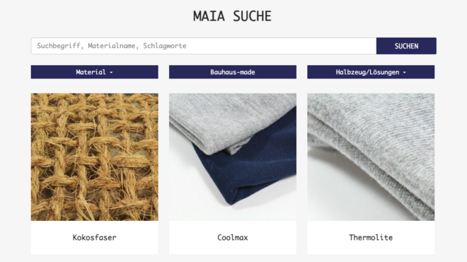 Screenshot der MAIA-Website