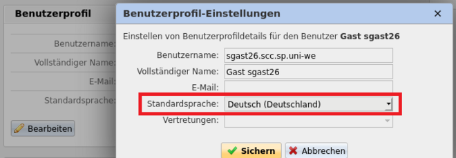 Customise the default language through drop-down selection menu