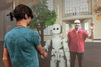 As an active partner of the »Human Brain Project«, the Professorship of Virtual Reality Systems at the Bauhaus-Universität Weimar will enable control of the robots by the brains to first be observed and tested by several people in a virtual environment. (Photo: Professorship of Virtual Reality Systems, Bauhaus-Universität Weimar)