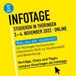 Die zehn staatlichen Thüringer Hochschulen laden gemeinsam dazu ein, sich zum Studium zu informieren.