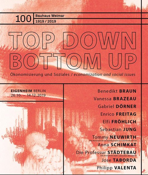 exhibition poster »TOP DOWN / BOTTOM UP – Economisation and Social Affairs«