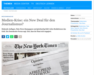Screenshot Website Deutsche Welle 