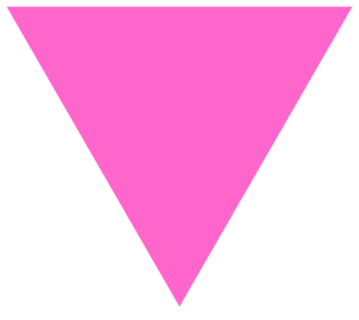 The image shows a pink triangle, standing on one of its apexes.