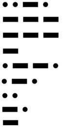 Das Wort »FOOTPRINT« mit dem Morse-Alphabet dargestellt ergibt einen deutlichen Fußabdruck…(Entwurf: Bernd Rudolf)