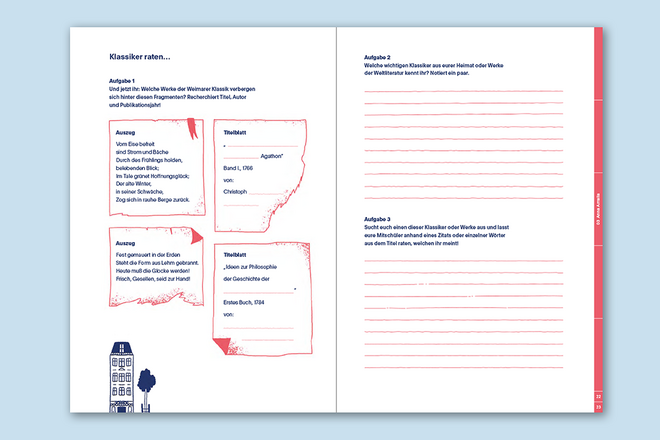 Texte und Aufgaben: Tom Wirkus, Simone Schwark, Layout und Satz: Lena Haubner, Illustrationen: Hannes Naumann Doppelseite des Arbeitsheftes