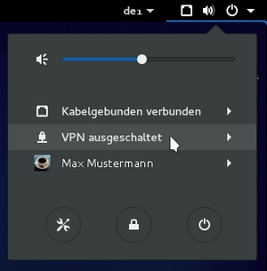 If you now click on the network symbol in your menu bar, you should see a new entry »VPN switched off«. Click on this …
