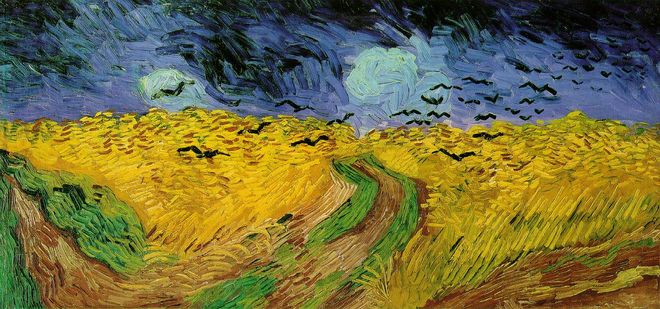 Wheatfield with Crows by Vincent van Gogh, 1890.