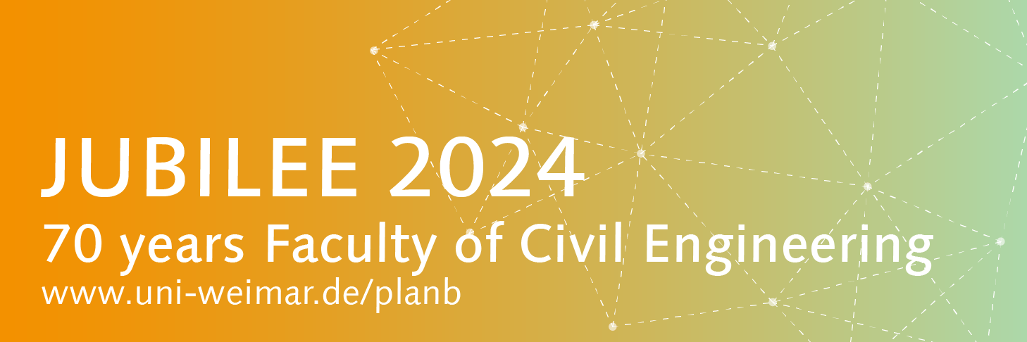 Banner with inscription: Jubilee 2024 - 70 years of Faculty of Civil Engineering