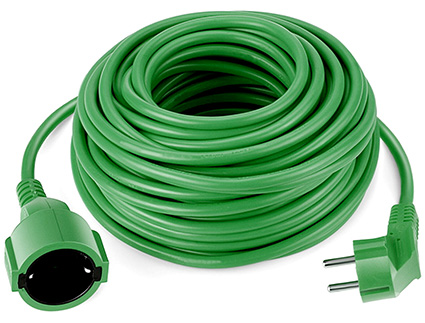 Photo of a green extension cable