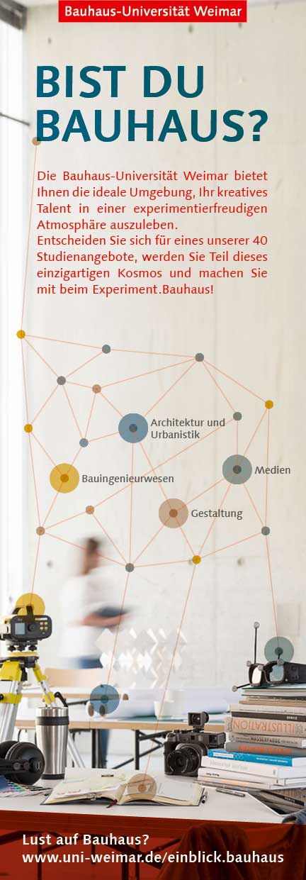 Beispiel einer Anzeige der Bauhaus-Universität Weimar