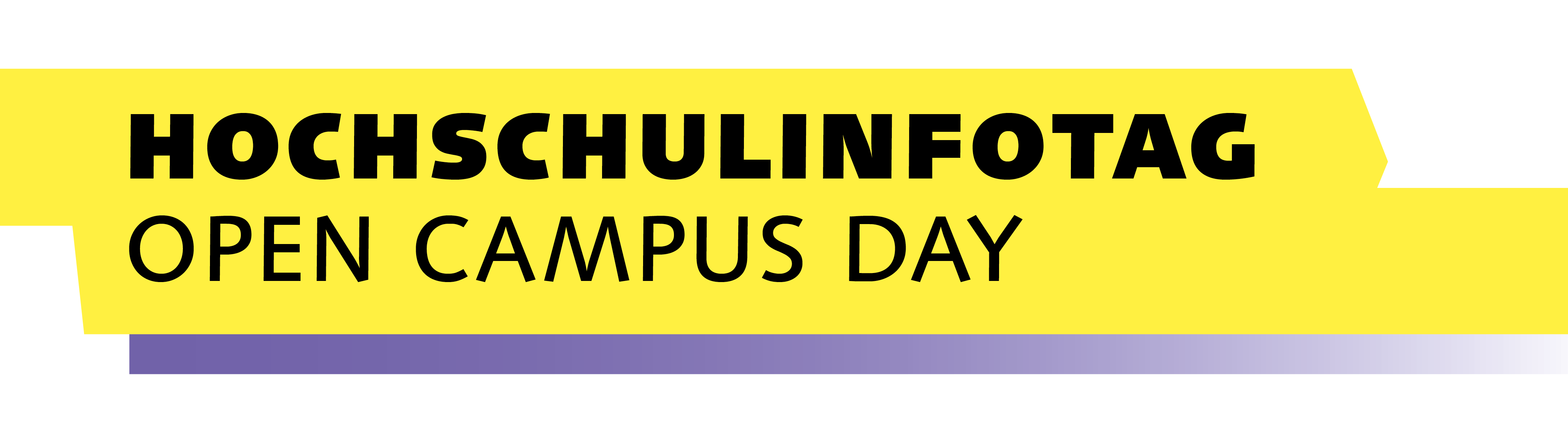 Webbanner mit dem Schriftzug »Hochschulinformationstag / Open Campus Day«