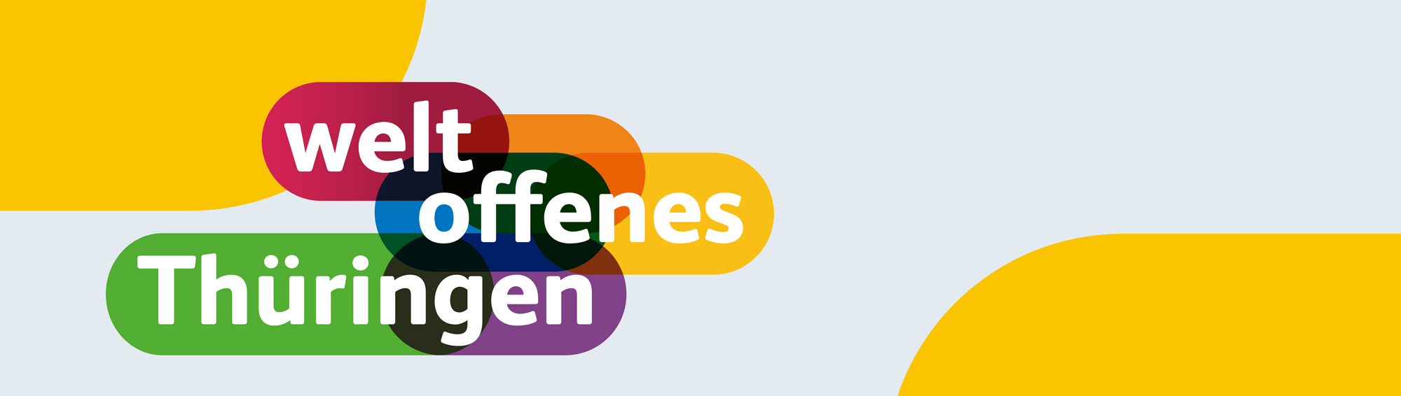 Grafik mit der Wortmarke Weltoffenes Thüringen