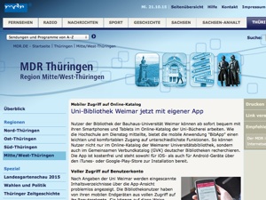 Screenshot der Website