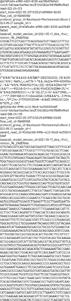 A part of the Sequencing result
