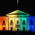 The White House after the ruling in the case of Obergefell v. Hodges on the night of June 26, 2015.