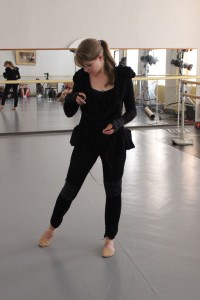 Charlotte preparing to dance.