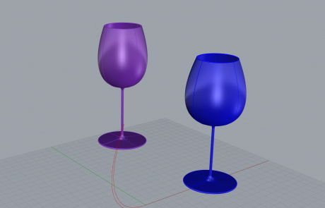 3D CAD Modell von zwei Weingläsern