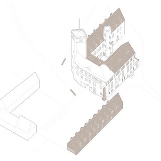 Isometrie Schloss mit Umbauten / Florian Meißner