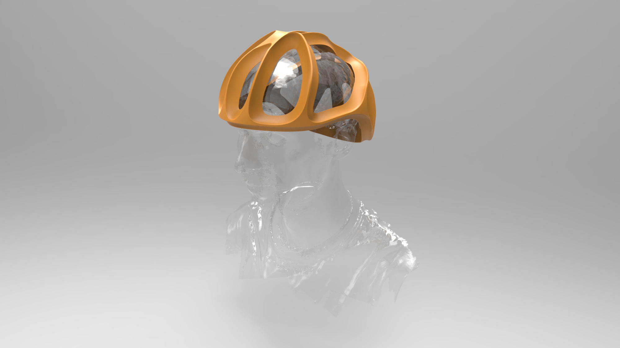 Skate-Helm, erstes CAD-Model auf Grundlage der Ergebnisse der Software zur Topologyoptimierung (Foto: Ronny Haberer)