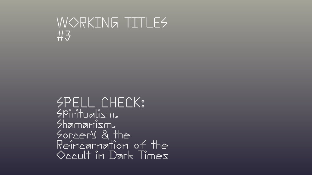 © Working Titles editorial board